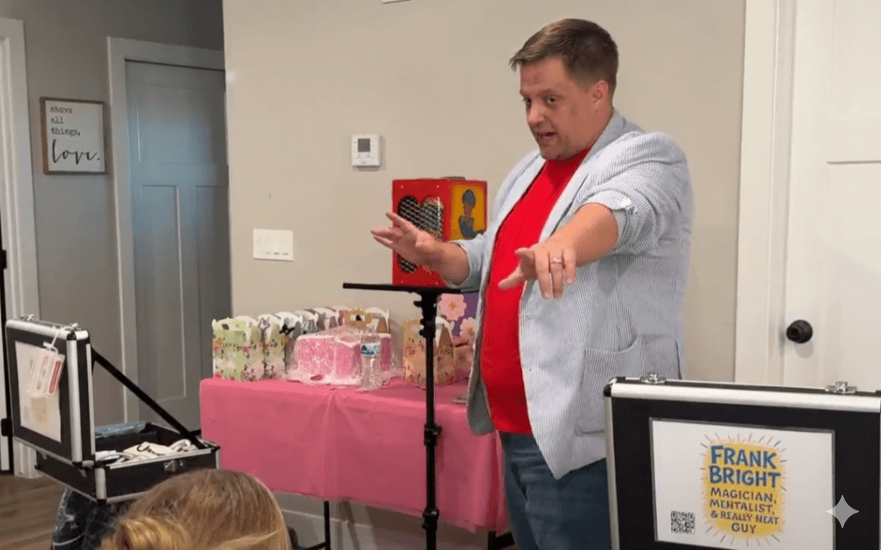 Close up magic at a private party